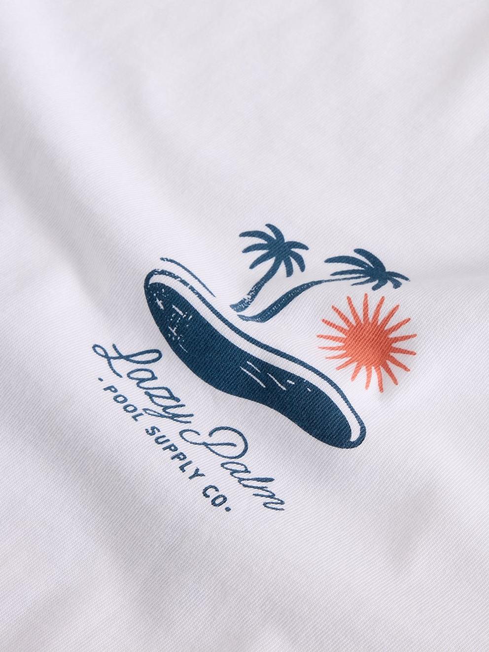 Horsham Pool Side Graphic Tee in WHITE PR - FLAT DETAIL