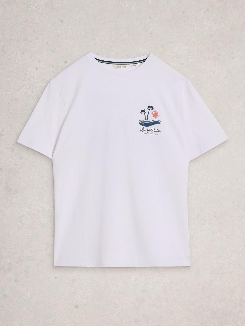 Horsham Pool Side Graphic Tee in WHITE PR - FLAT FRONT