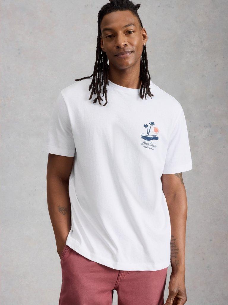 Horsham Pool Side Graphic Tee in WHITE PR - MODEL BACK