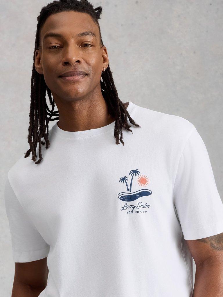 Horsham Pool Side Graphic Tee in WHITE PR - MODEL DETAIL