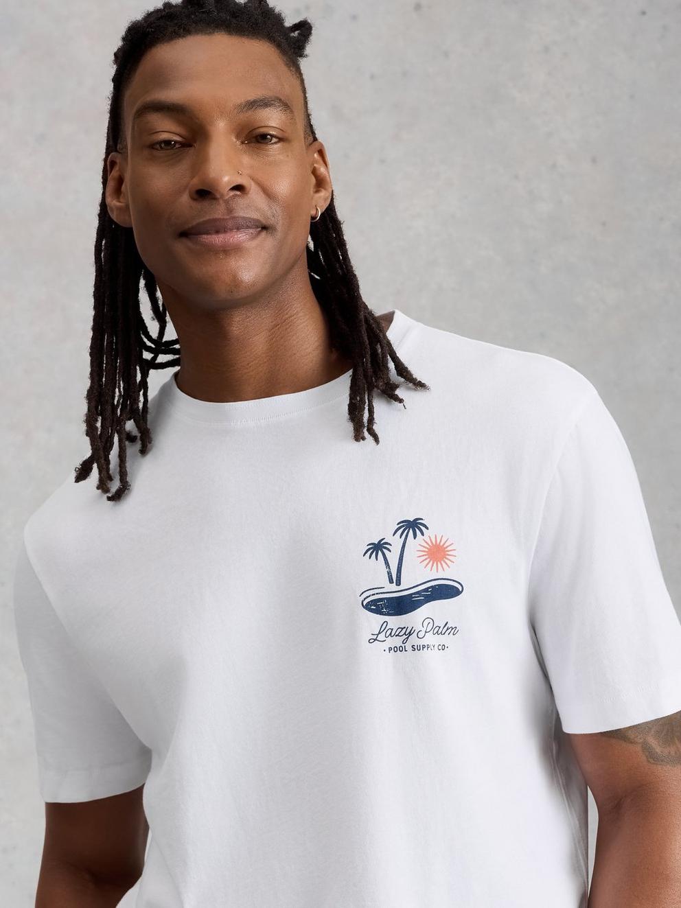 Horsham Pool Side Graphic Tee in WHITE PR - MODEL DETAIL