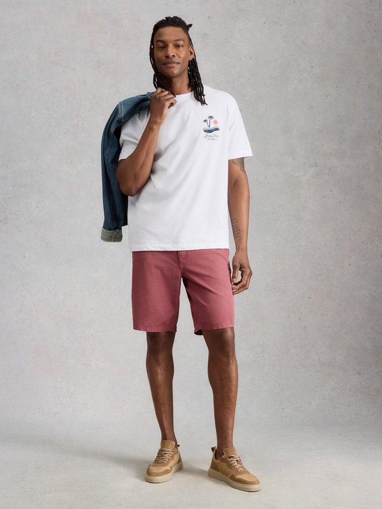 Horsham Pool Side Graphic Tee in WHITE PR - MODEL FRONT