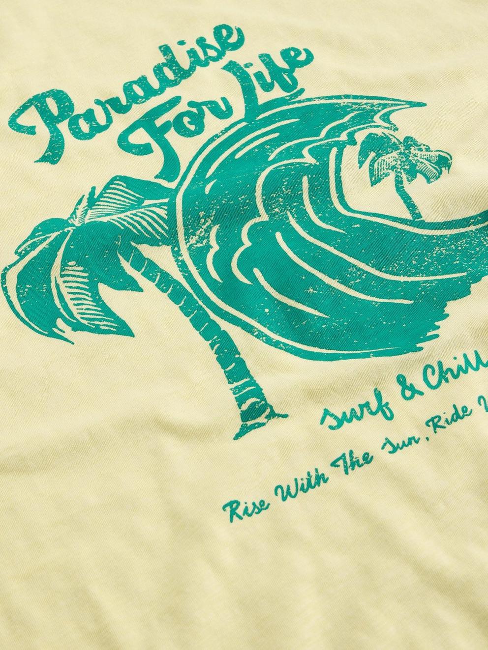 Abersoch Paradise Graphic Tee in YELLOW PR - FLAT DETAIL