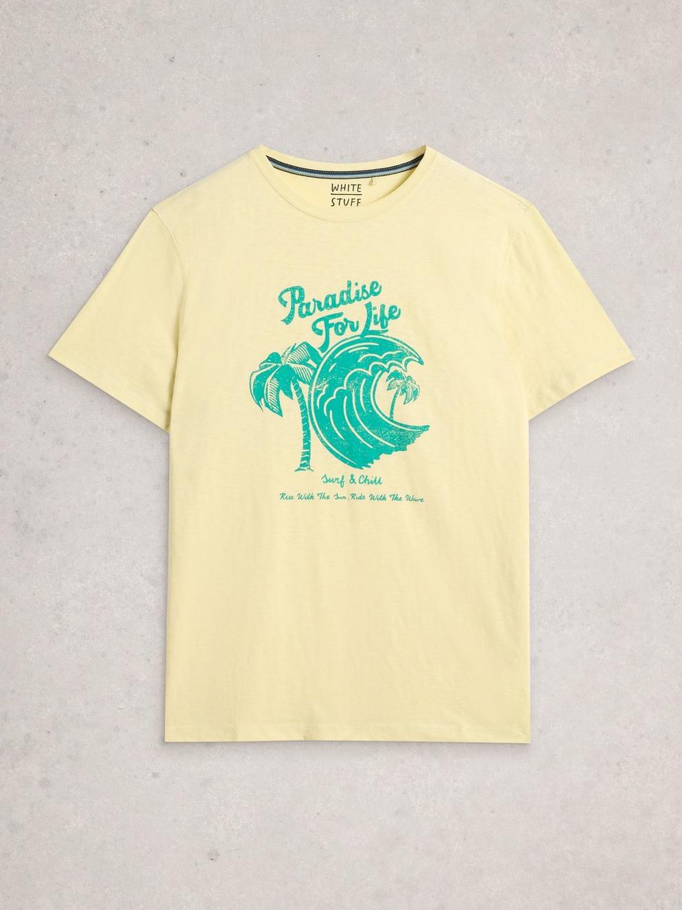 Abersoch Paradise Graphic Tee in YELLOW PR - FLAT FRONT