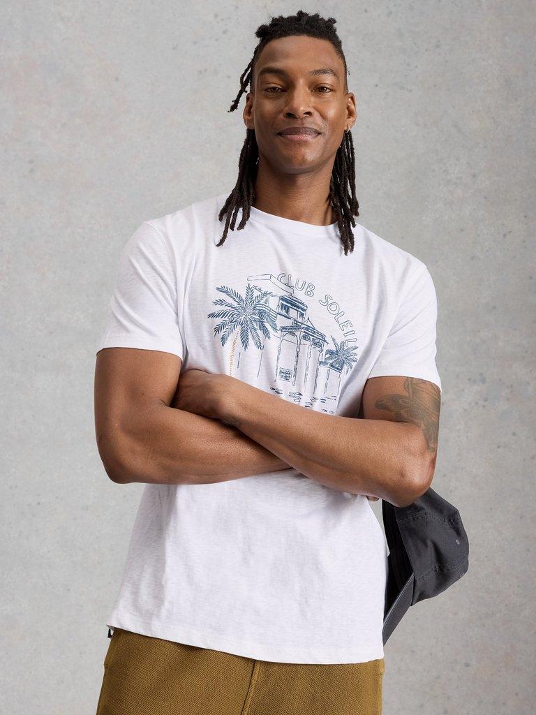 Abersoch Scenic Graphic Tee in WHITE PR - MODEL DETAIL