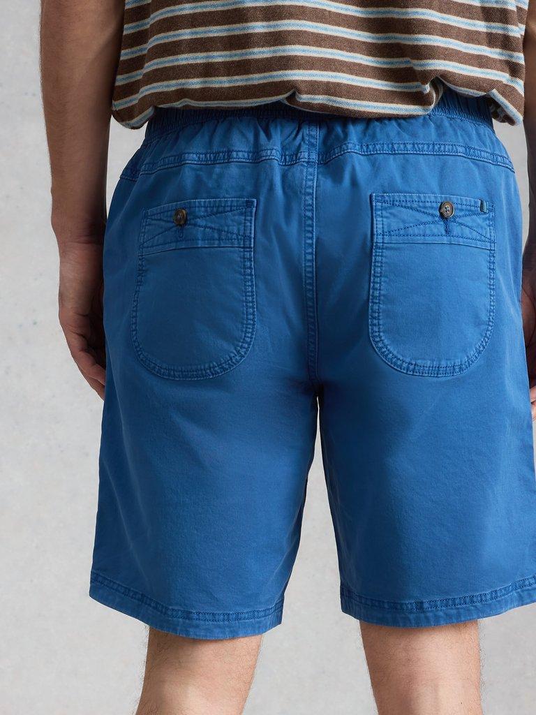 Sutton Drawstring Shorts in BRT BLUE - MODEL BACK