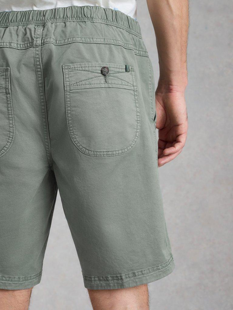 Sutton Drawstring Shorts in LGT GREEN - MODEL BACK