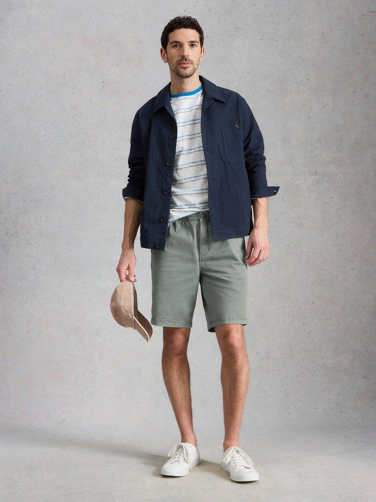 Sutton Drawstring Shorts in LGT GREEN - MODEL FRONT