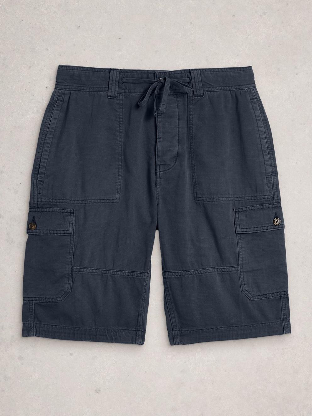 Kemble Cargo Short in DARK NAVY - FLAT FRONT