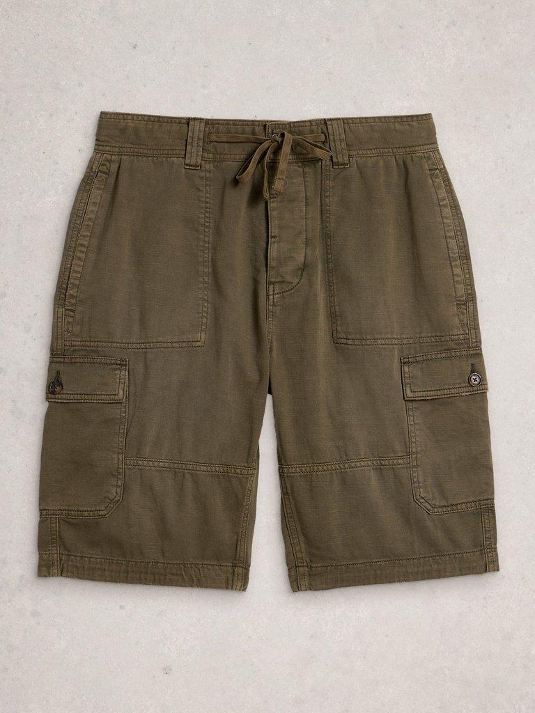 Kemble Cargo Short in KHAKI GRN - FLAT FRONT
