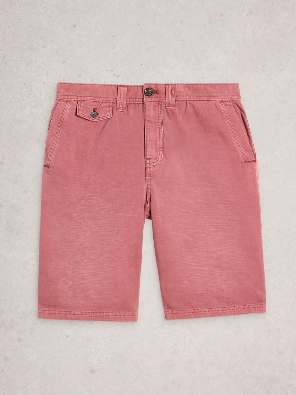 Chapman Casual Short in DEEP RED - FLAT FRONT
