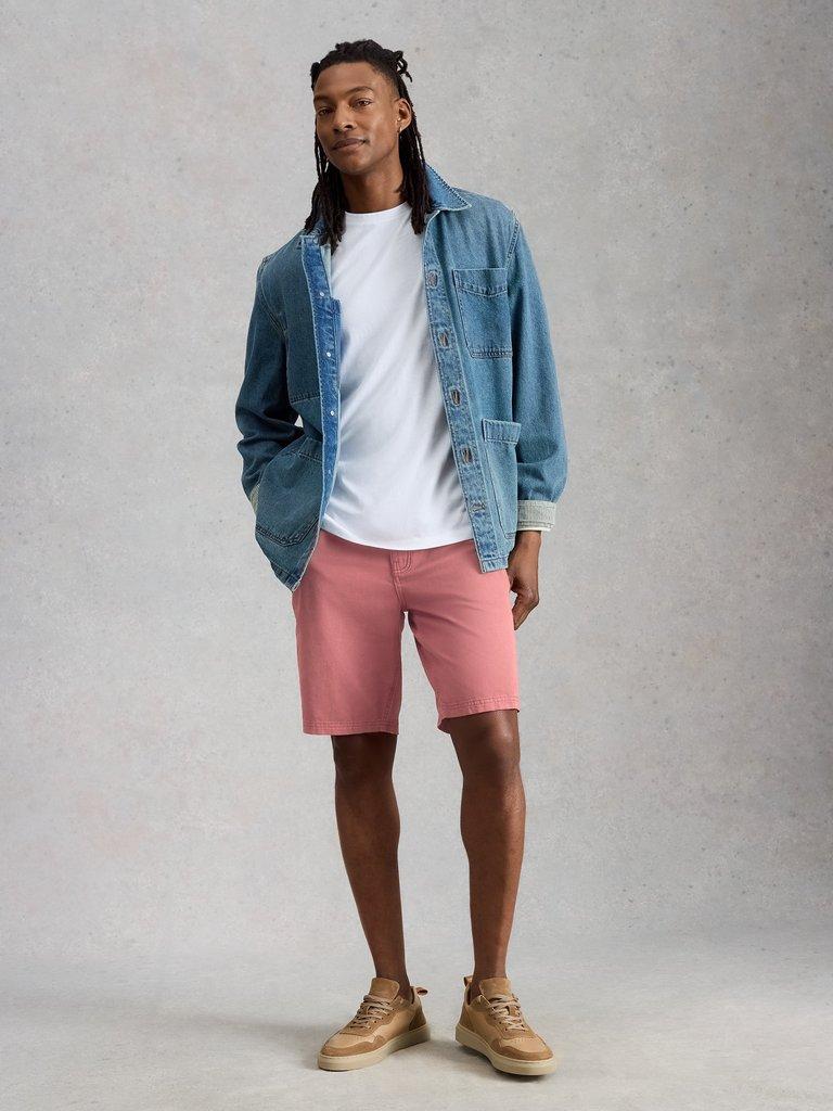 Chapman Casual Short in DEEP RED - MODEL FRONT