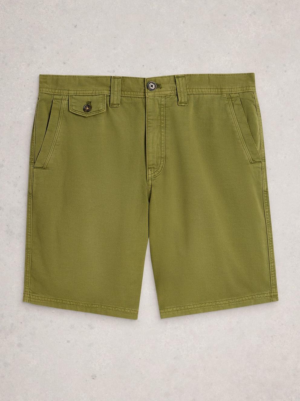 Chapman Casual Short in MID GREEN - FLAT FRONT