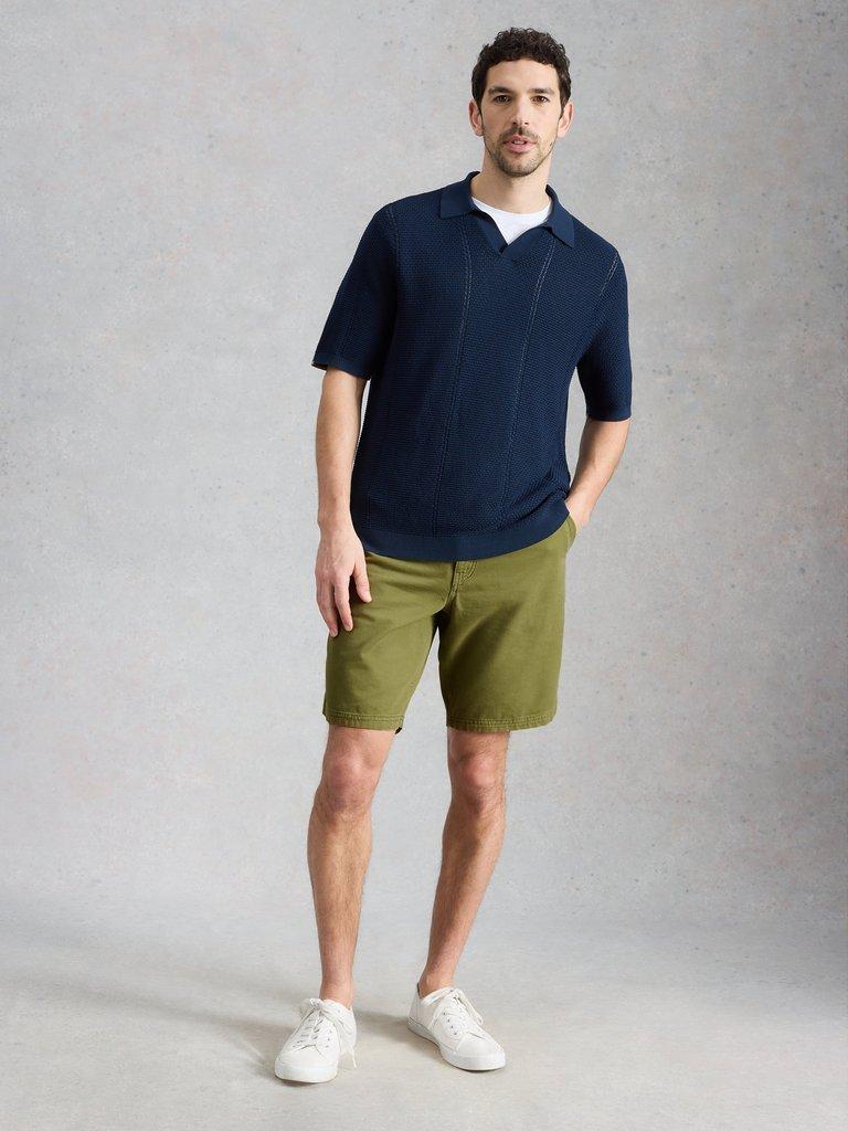 Chapman Casual Short in MID GREEN - MODEL FRONT