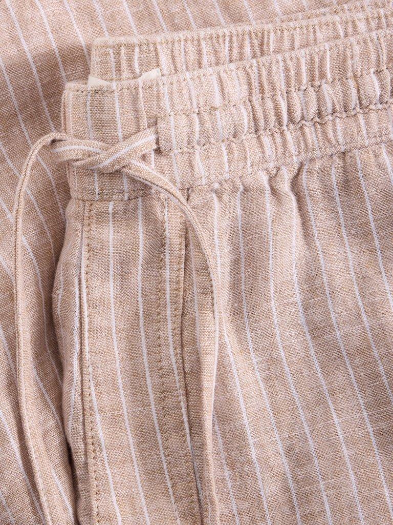 Lewes Stripe Linen Short in LGT NAT - FLAT DETAIL