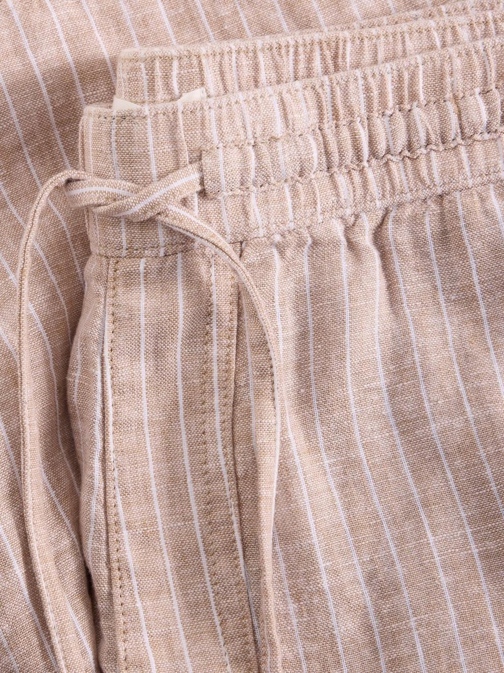 Lewes Stripe Linen Short in LGT NAT - FLAT DETAIL