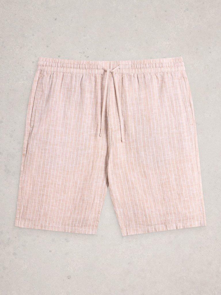 Lewes Stripe Linen Short in LGT NAT - FLAT FRONT