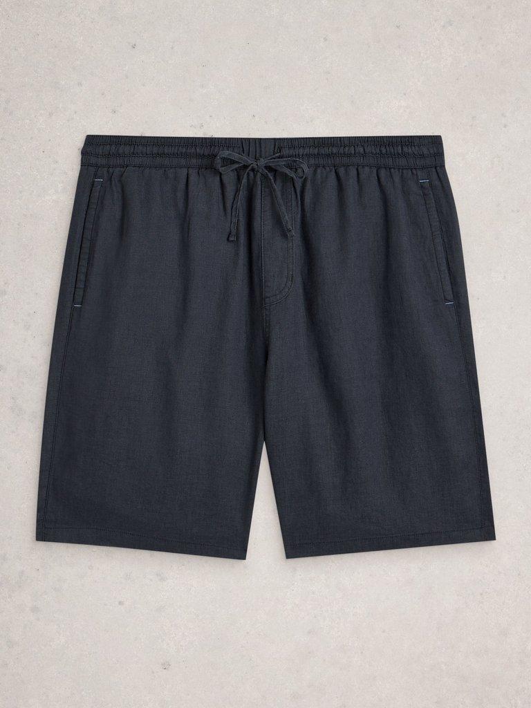 Lewes Linen Short in DARK NAVY - FLAT FRONT