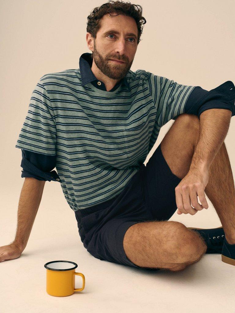 Lewes Linen Short in DARK NAVY - MIXED