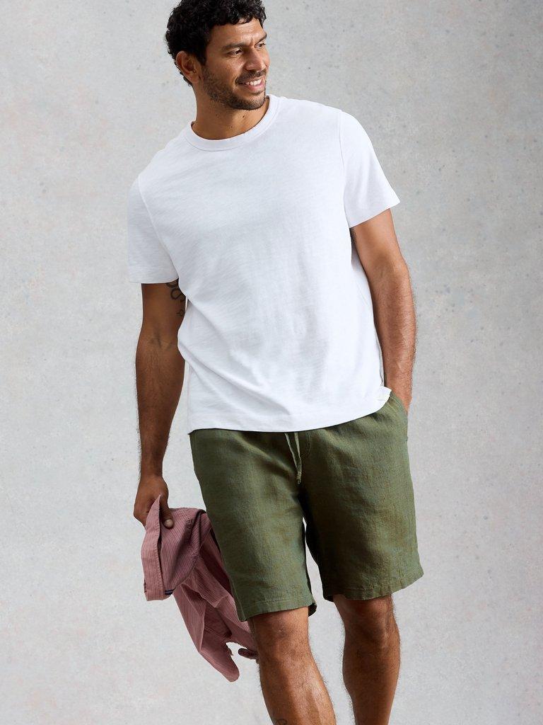 Lewes Linen Short in KHAKI GRN - LIFESTYLE