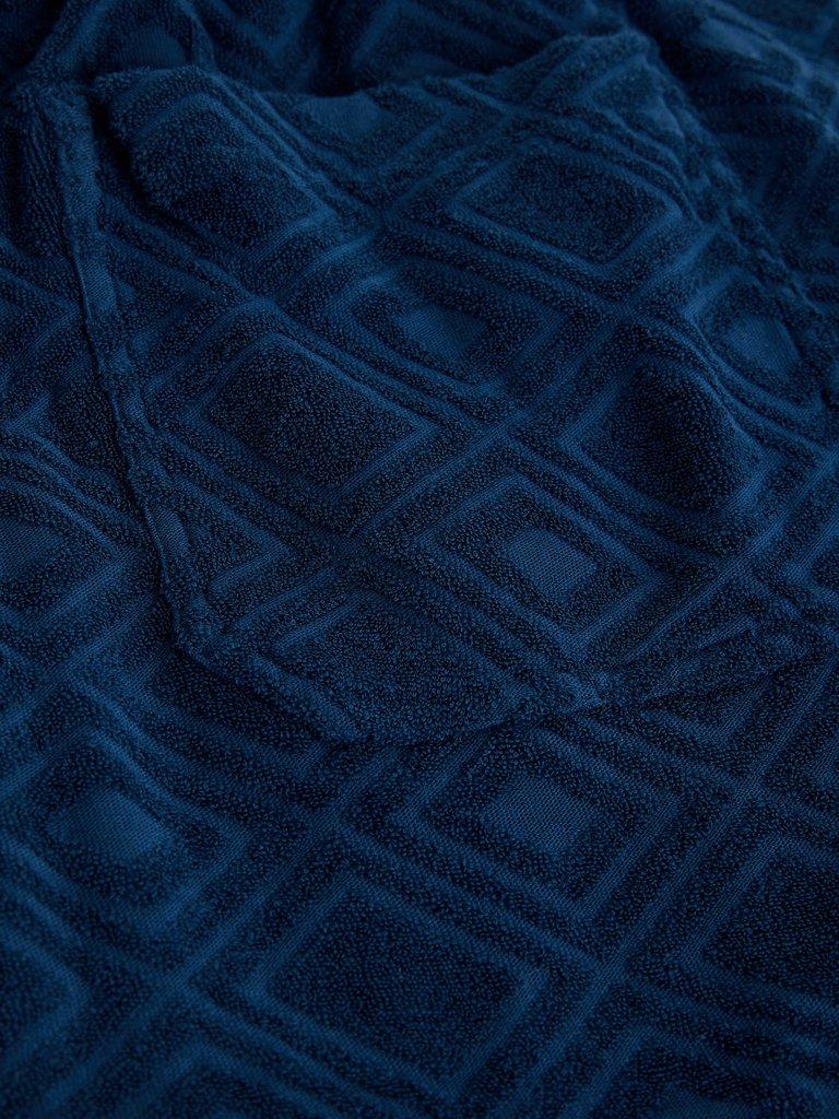 Totten Geo Towelling Short in MID BLUE - FLAT DETAIL