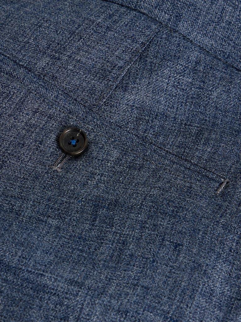 Dundee Linen Blend Trouser in MID BLUE - FLAT DETAIL
