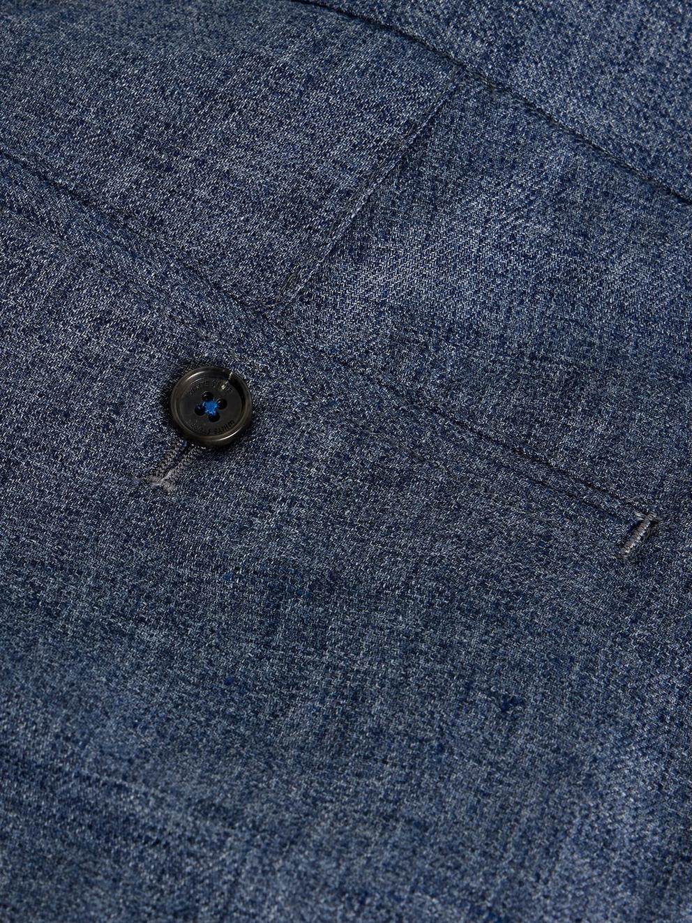 Dundee Linen Blend Trouser in MID BLUE - FLAT DETAIL