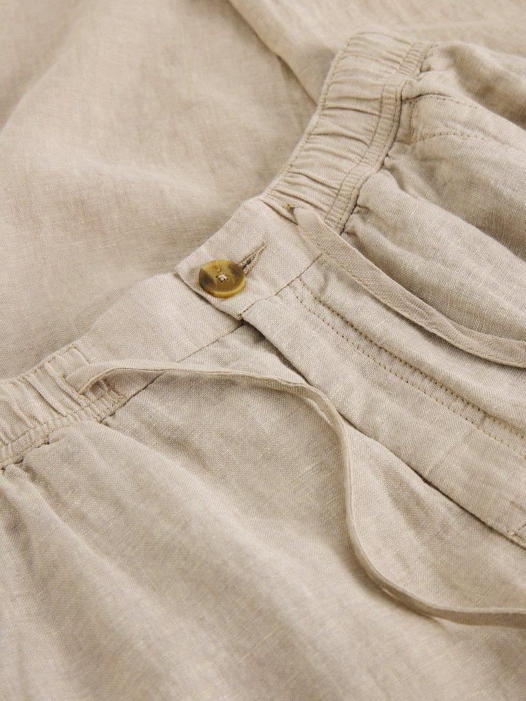 Skelmer Linen Trouser in LGT NAT - FLAT DETAIL
