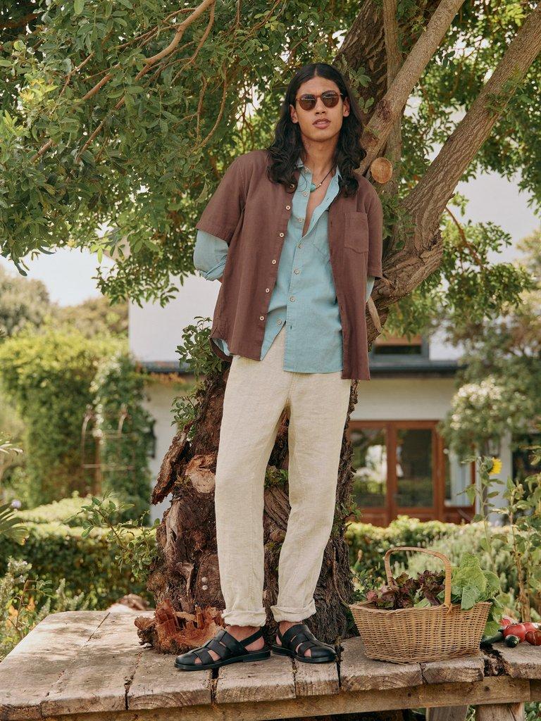 Skelmer Linen Trouser in LGT NAT - MIXED