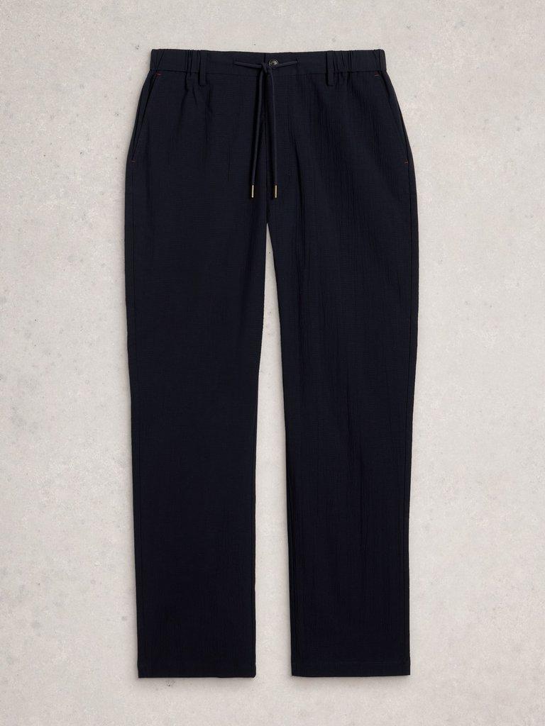 Falmouth Seersucker Trouser in DARK NAVY - FLAT FRONT