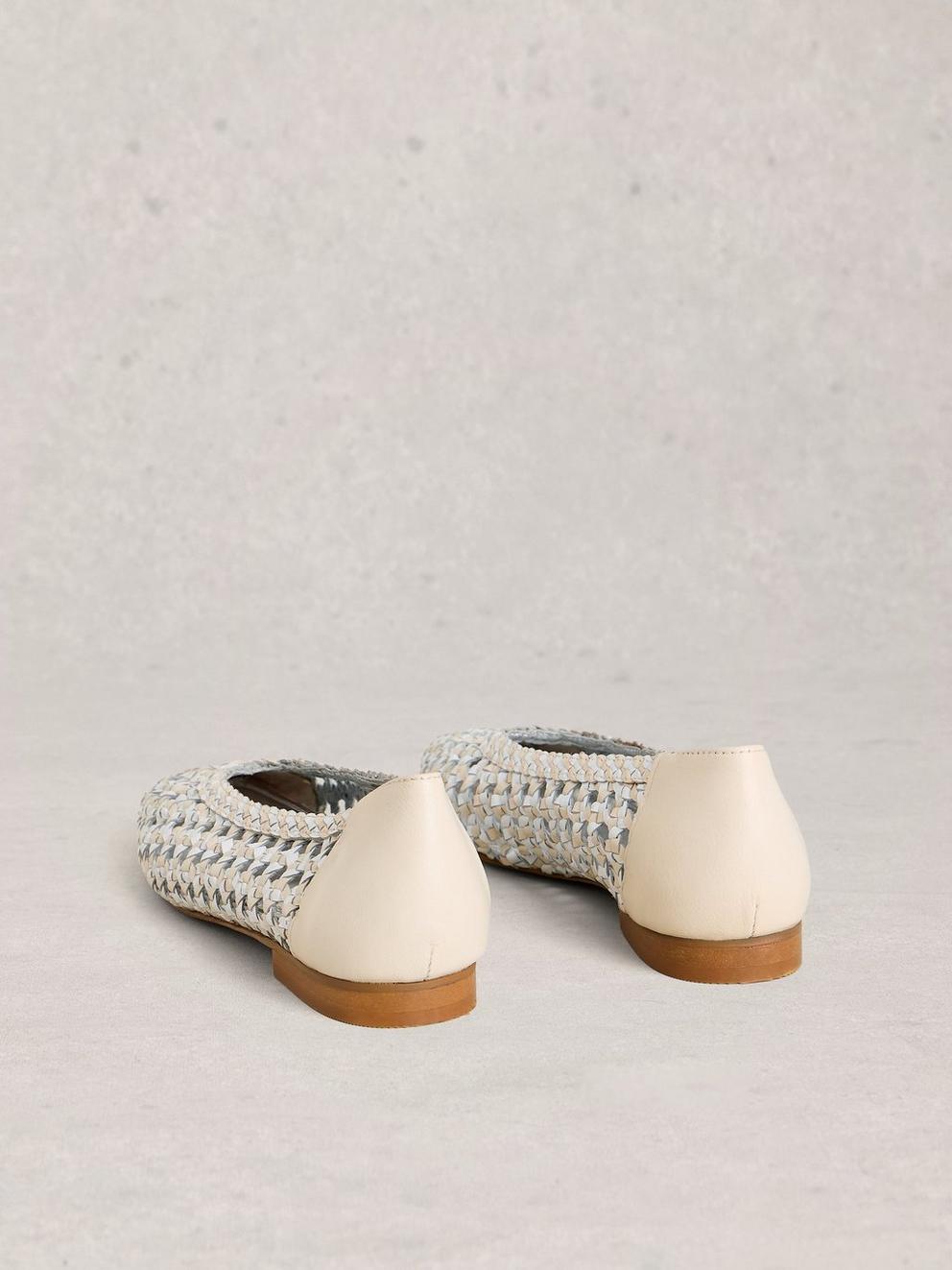 Woven Winnie Ballerina in PALE IVORY - FLAT BACK