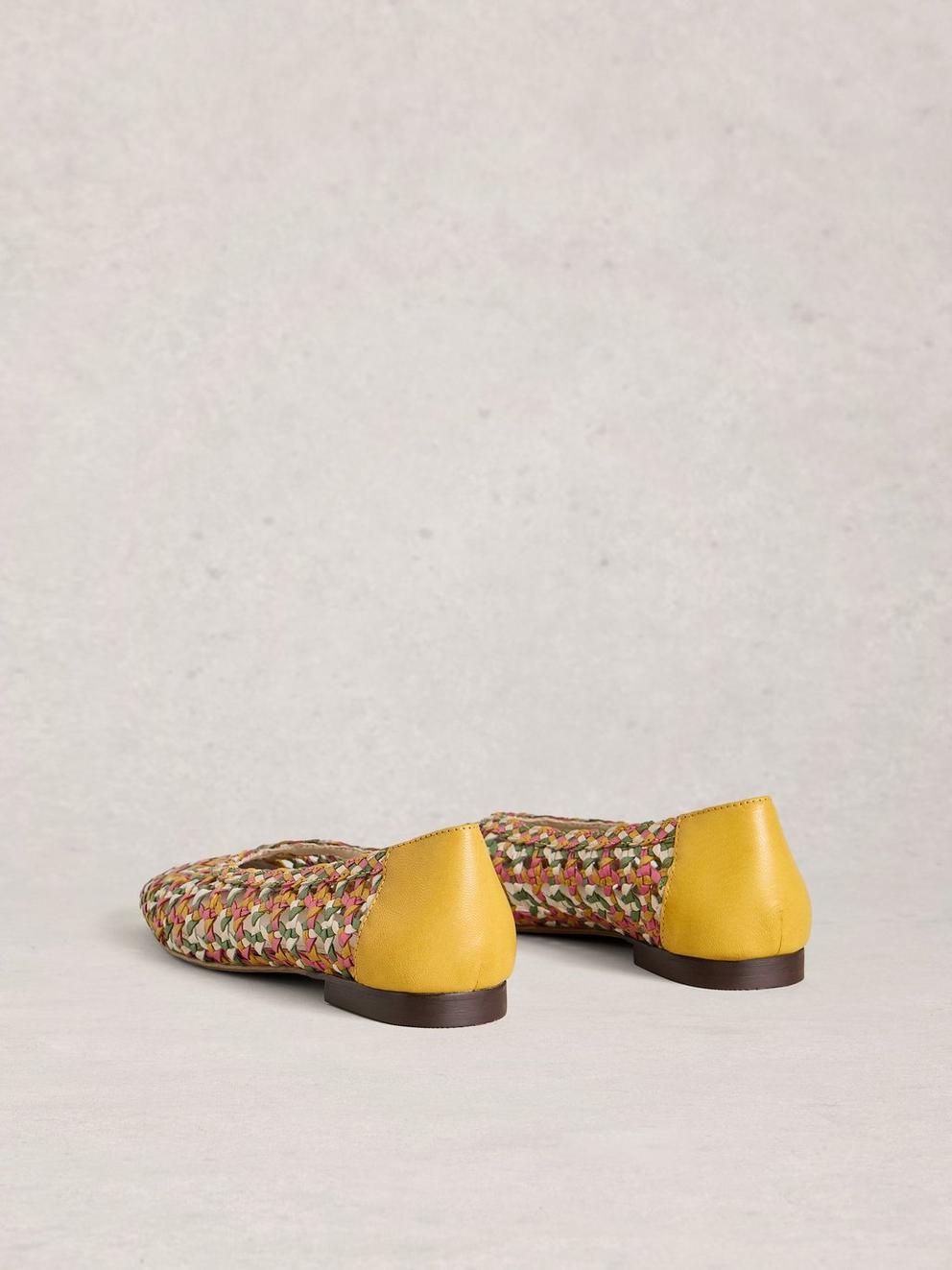 Woven Winnie Ballerina in YELLOW MLT - FLAT BACK