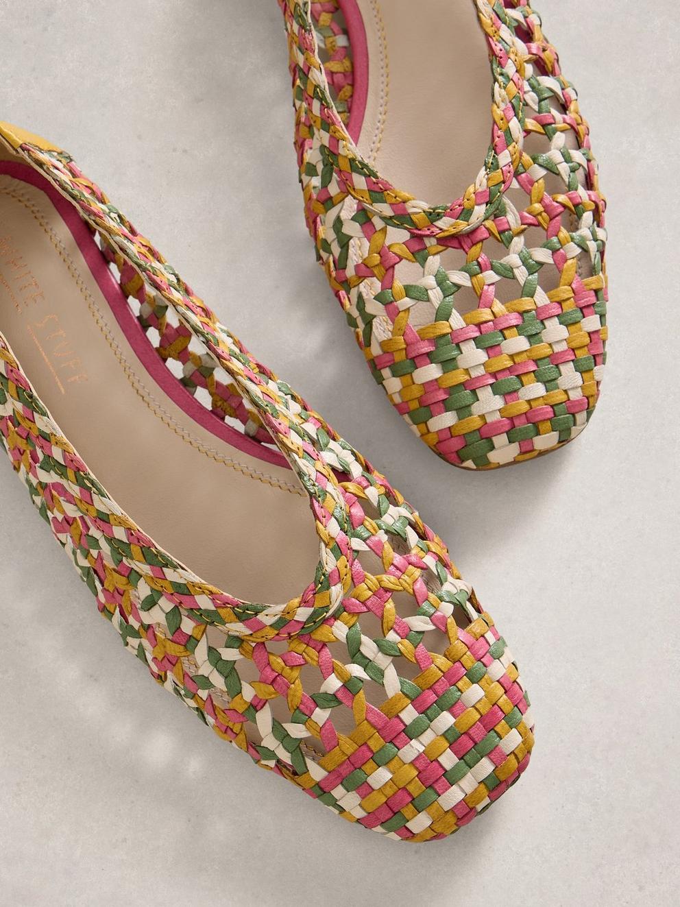 Woven Winnie Ballerina in YELLOW MLT - FLAT DETAIL