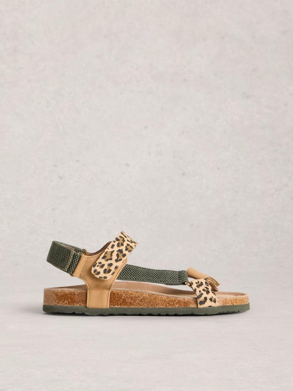 Trek Patterned Strap Footbed Sandal in BROWN MLT - LIFESTYLE