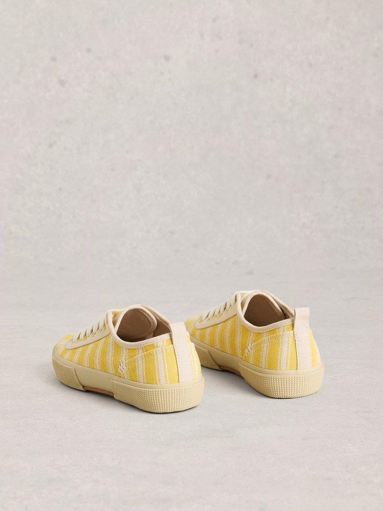 Pippa Lace Up Print Trainer in LGT YELLOW - FLAT BACK
