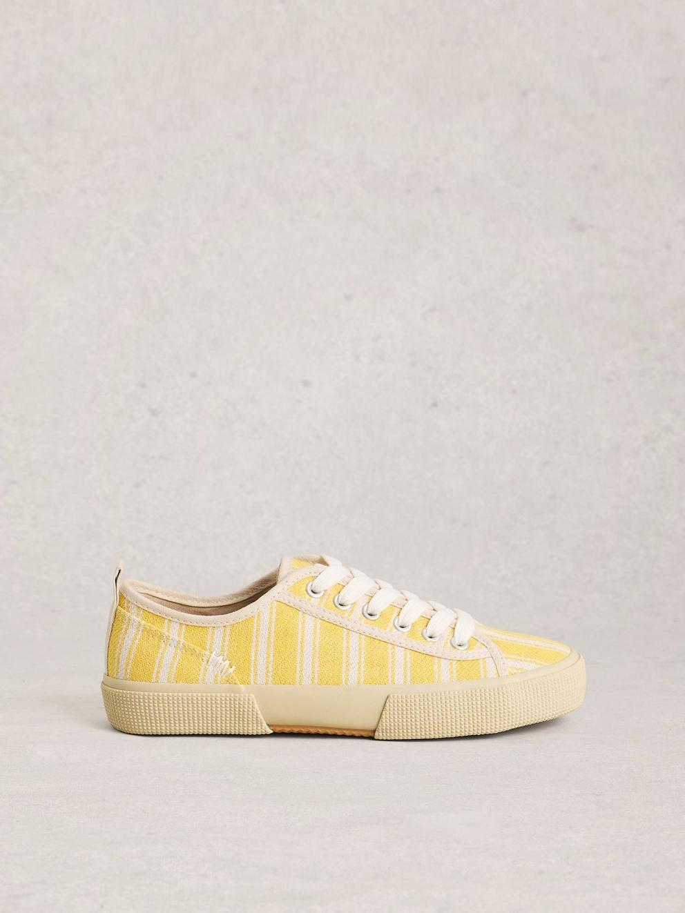 Pippa Lace Up Print Trainer in LGT YELLOW - LIFESTYLE