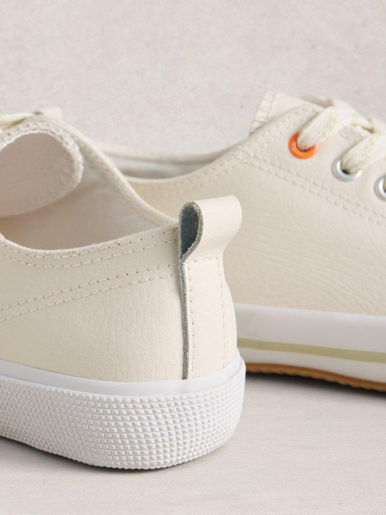 Pippa Leather Lace Up Trainer in NAT WHITE - FLAT DETAIL