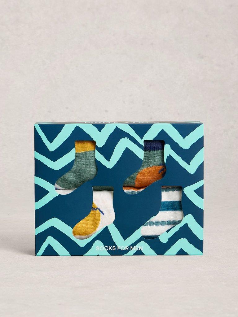 4PK Holiday Ankle Socks in BLUE MLT - LIFESTYLE