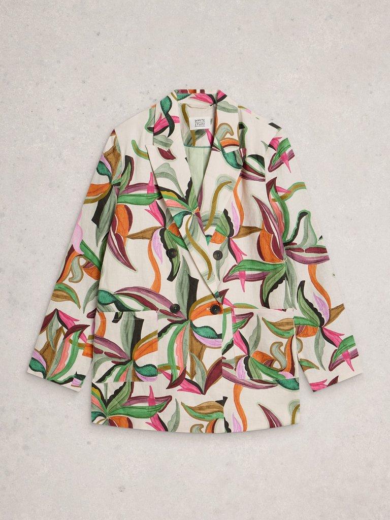 Sasha Linen Blazer in NAT PR - FLAT FRONT