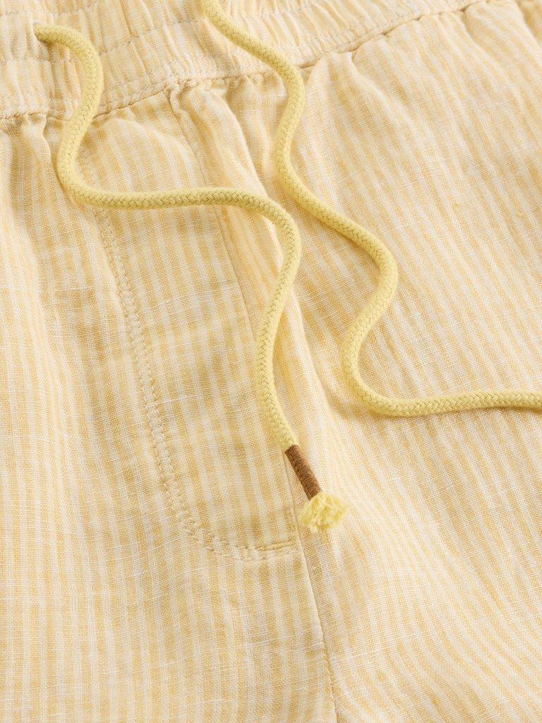 Belle Linen Tie Short in YELLOW MLT - FLAT DETAIL