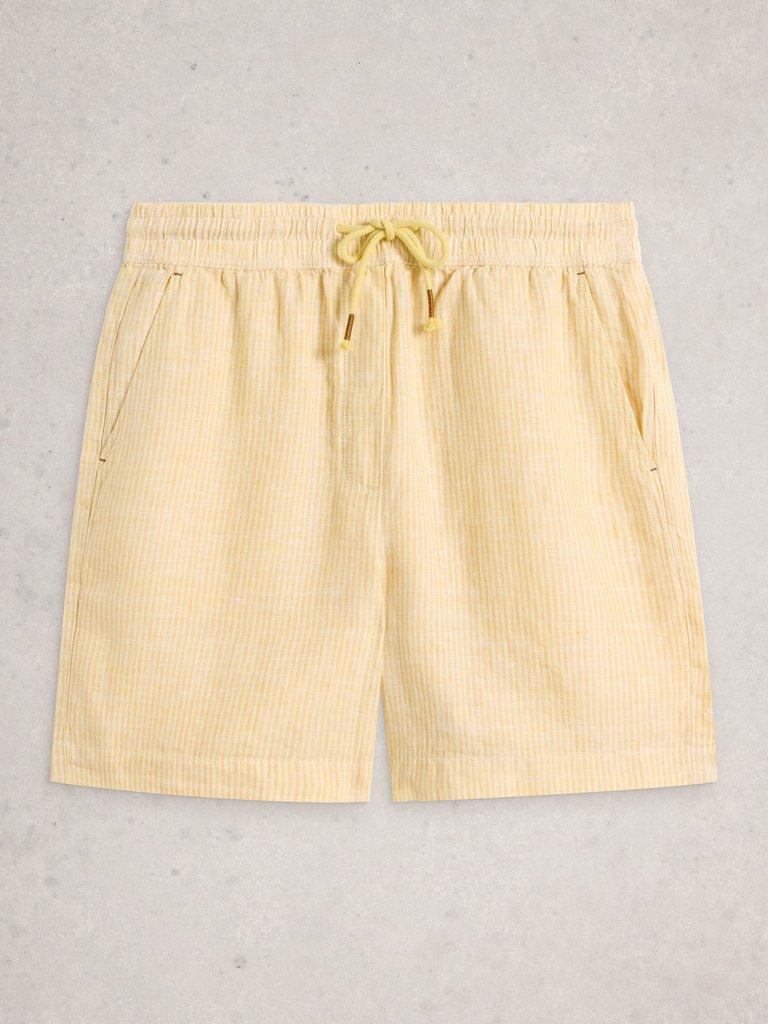 Belle Linen Tie Short in YELLOW MLT - FLAT FRONT