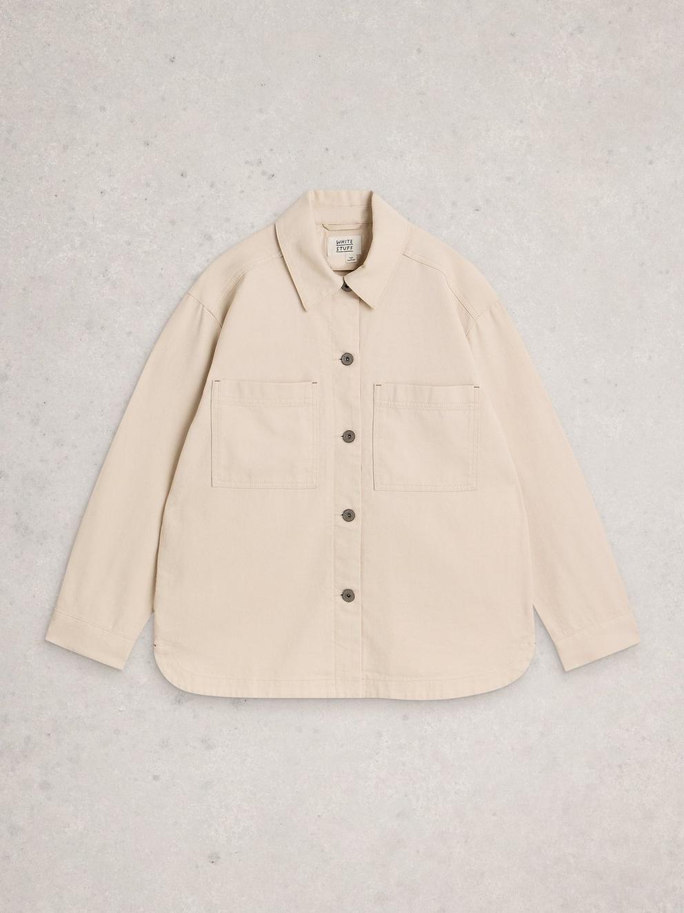 Molly Shacket in NAT WHITE - FLAT FRONT