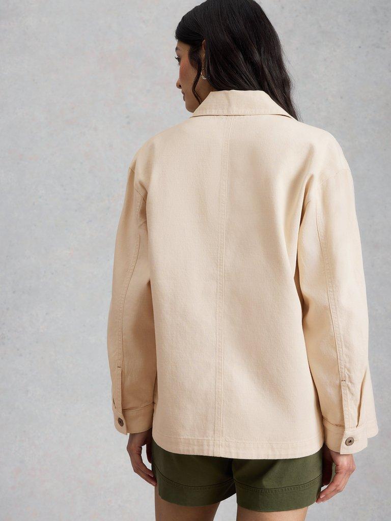 Molly Shacket in NAT WHITE - MODEL BACK