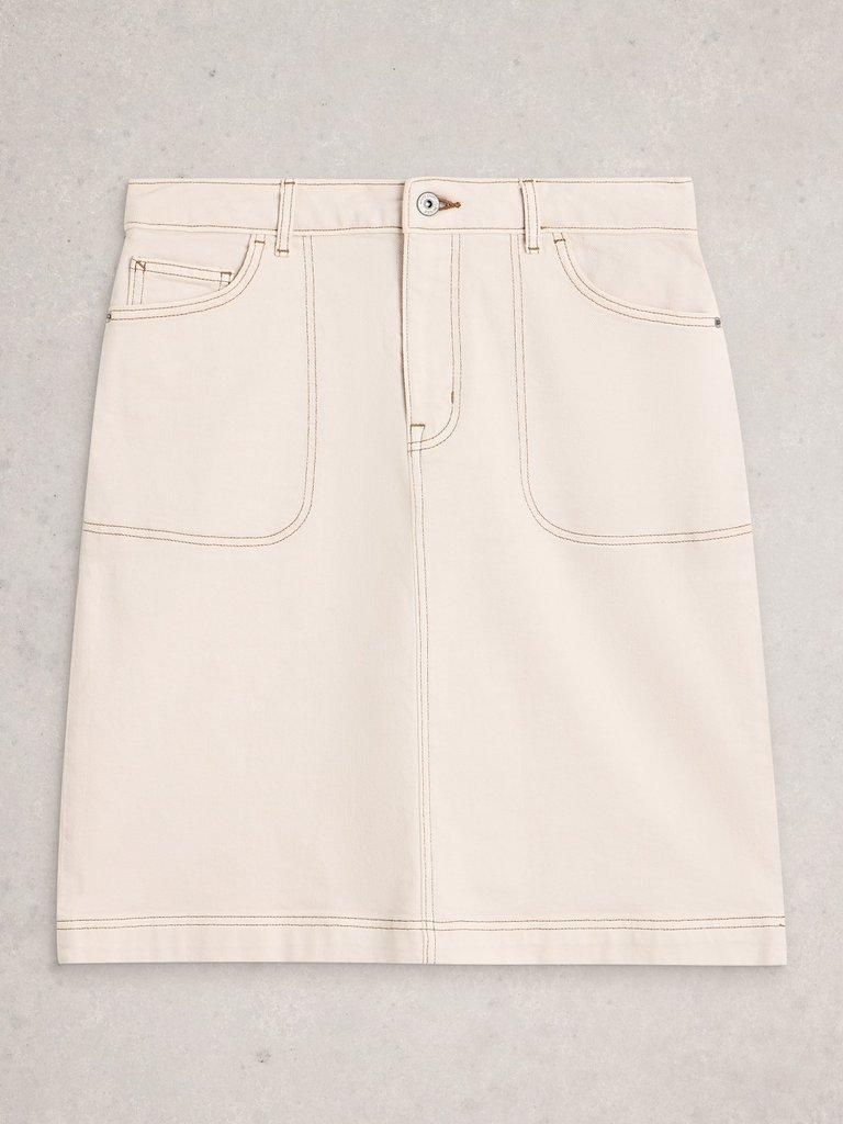 Tia Midi Skirt in NAT WHITE - FLAT FRONT