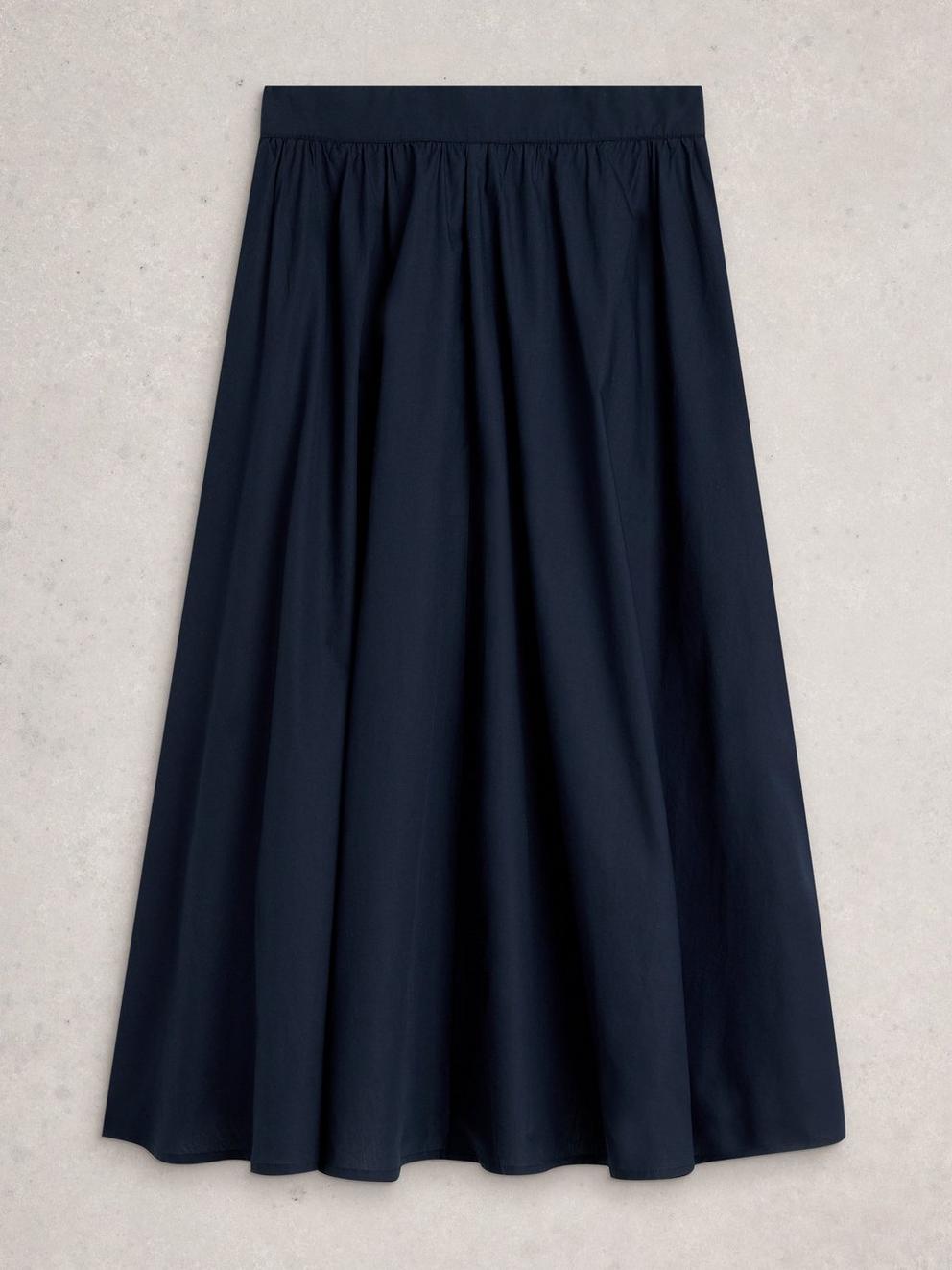 Abigail Midi Skirt Print in DARK NAVY - FLAT FRONT