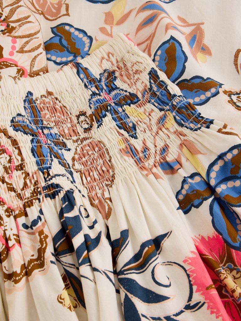 Suri Shirred Midi Skirt in IVORY PR - FLAT DETAIL