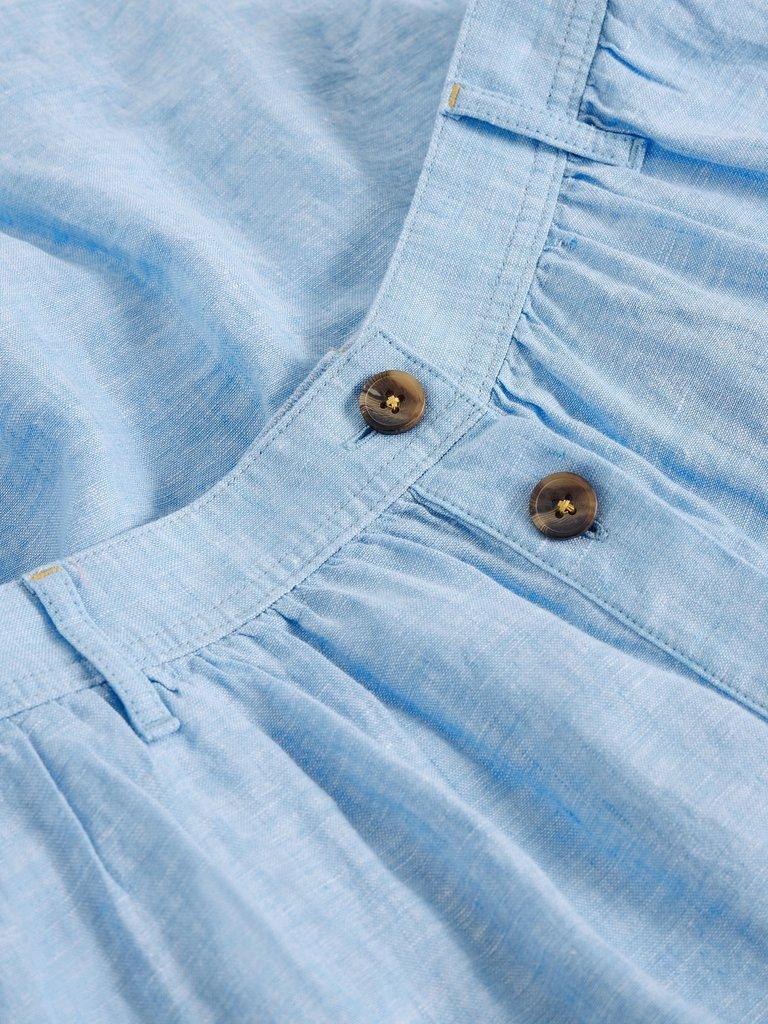 Riley Linen Midi Skirt in CHAMB BLUE - FLAT DETAIL