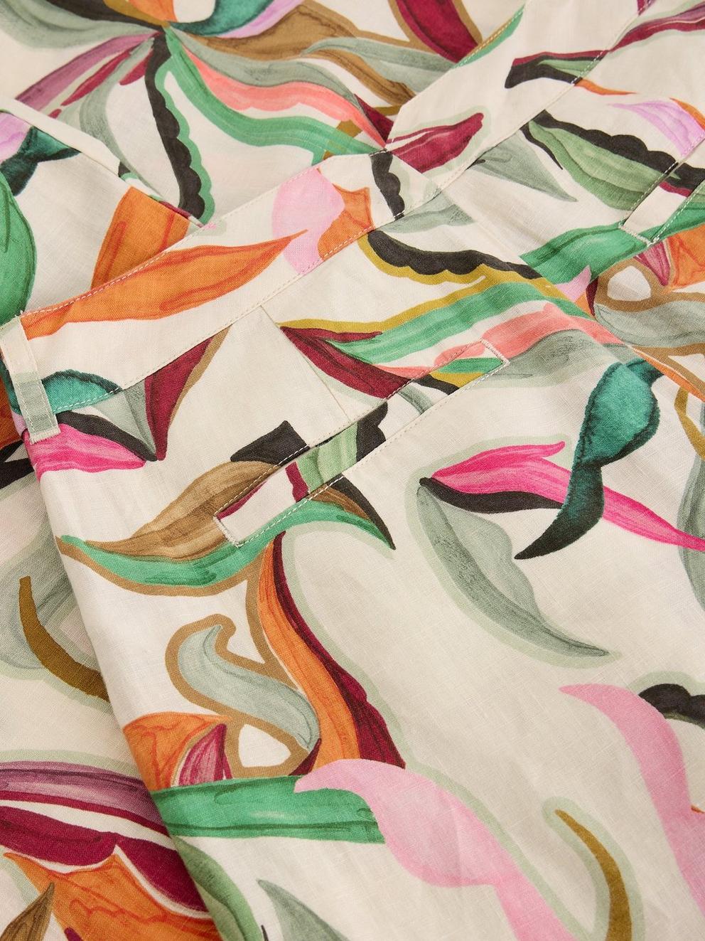 Sasha Wide Leg Linen Trouser in NAT PR - FLAT DETAIL