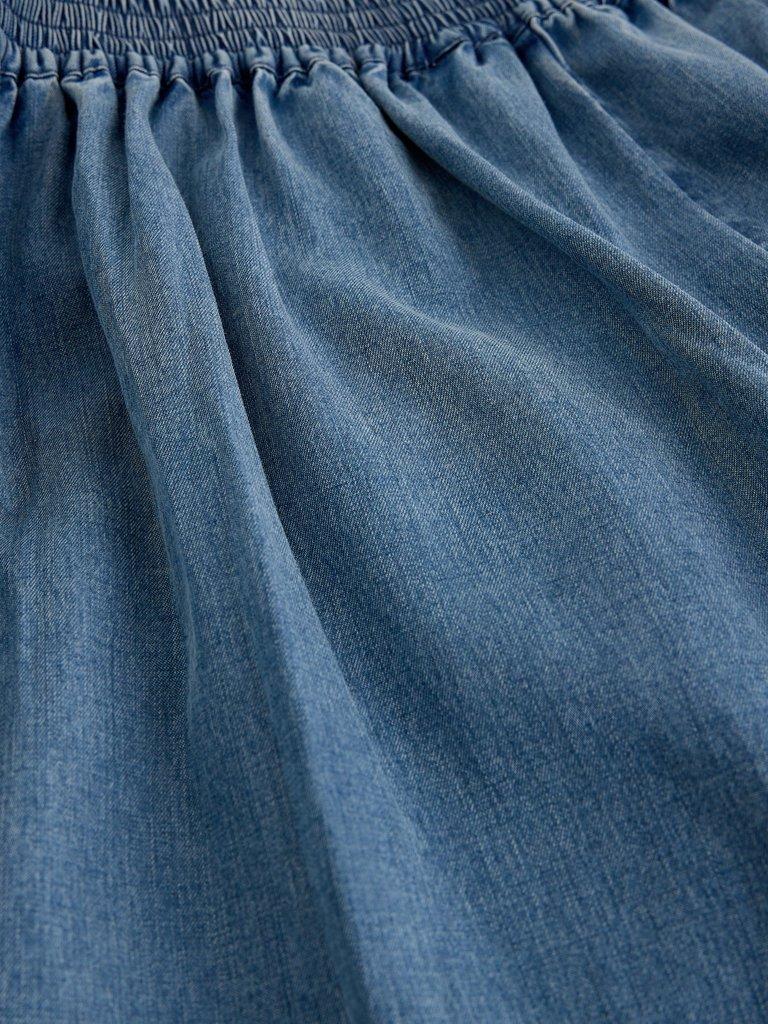 Poppy Palazzo Trouser in CHAMB BLUE - FLAT DETAIL