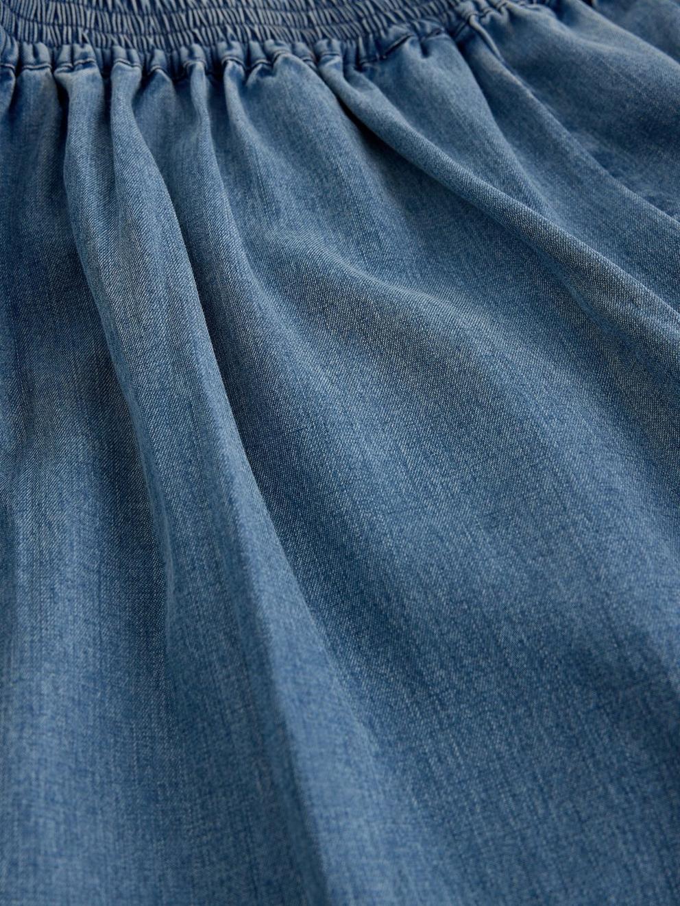 Poppy Palazzo Trouser in CHAMB BLUE - FLAT DETAIL